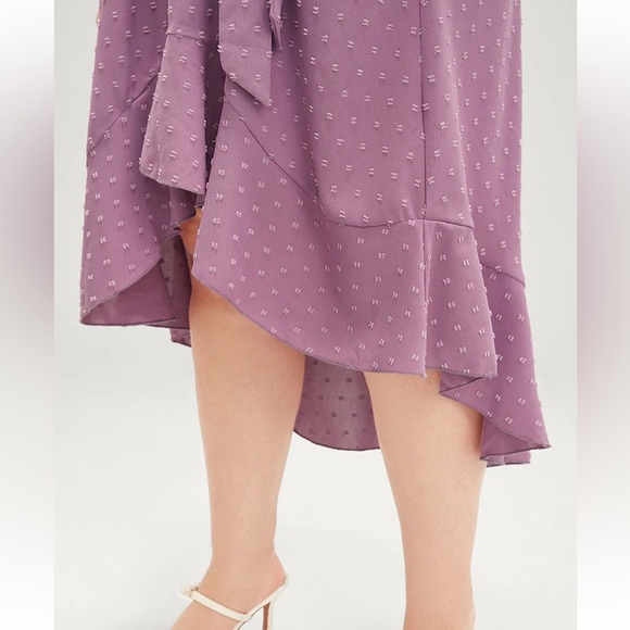 BloomChic Plus Size 2XL Plain Wrap Ruffles Pocket Belted High Low Hem Dress us18 - Picture 5 of 8